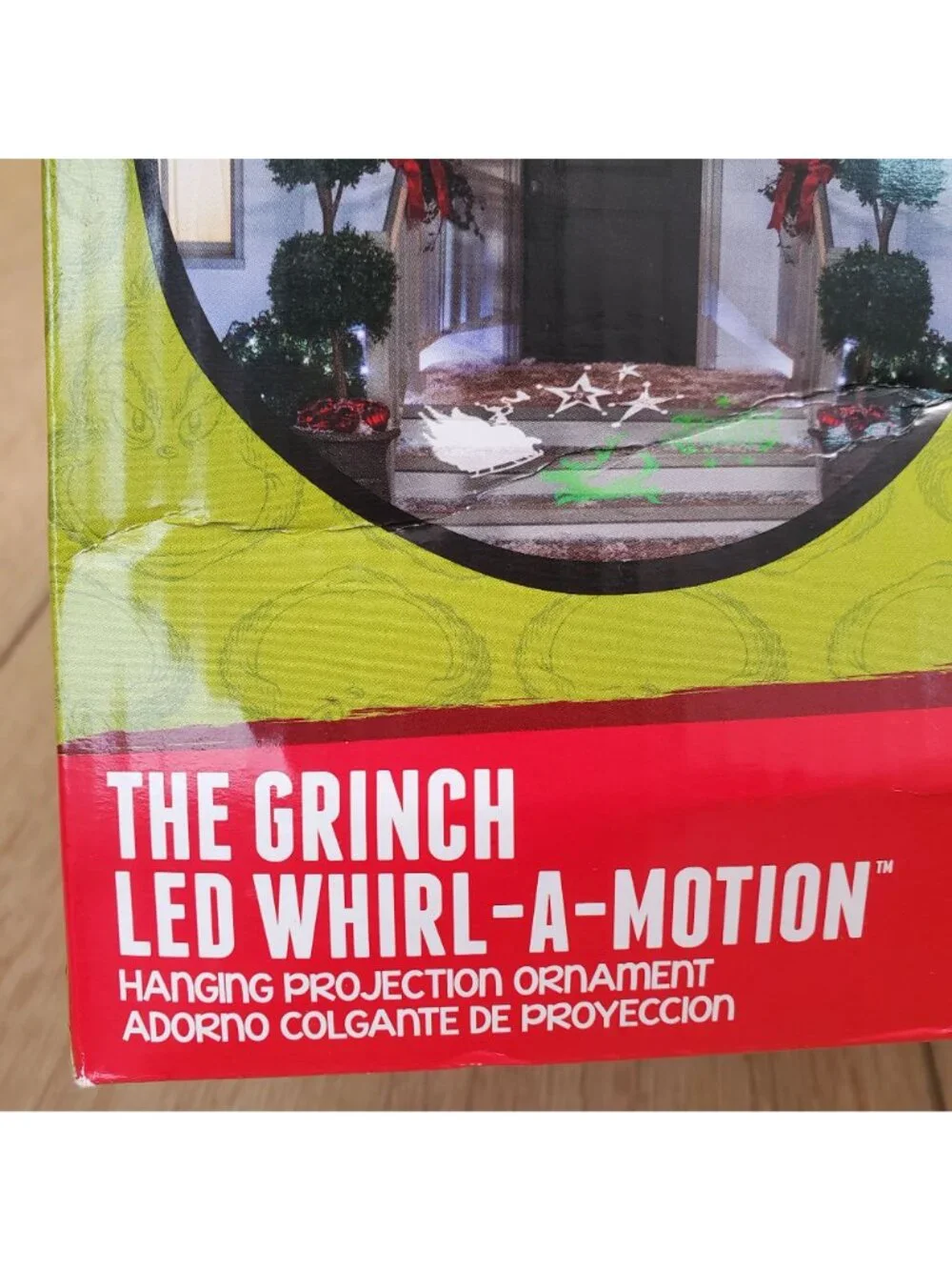 The Grinch LED Whirl-A-Motion Hanging Projector Ornament Holiday Christmas NEW
